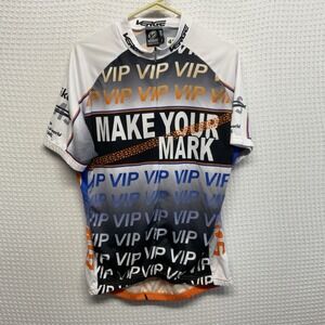 VERGE SPORT  Cycling Jersey Men's Size Large Blue‎ Orange 3/4 Zip Short Sleeve